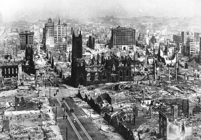 A historic view of downtown Baltimore after the Great Baltimore Fire